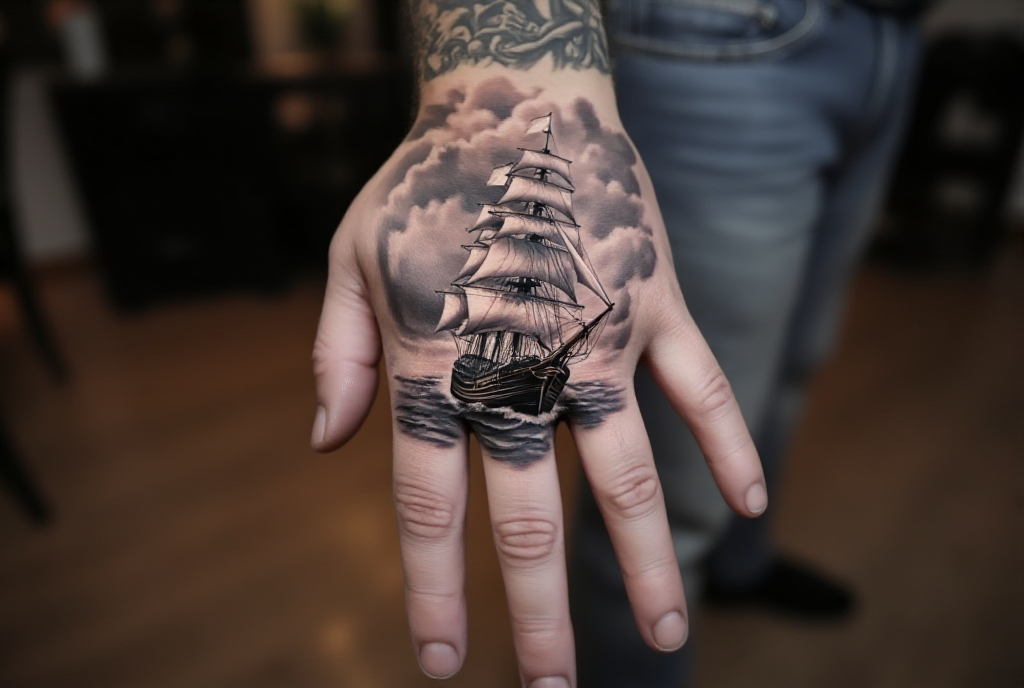ship tattoo