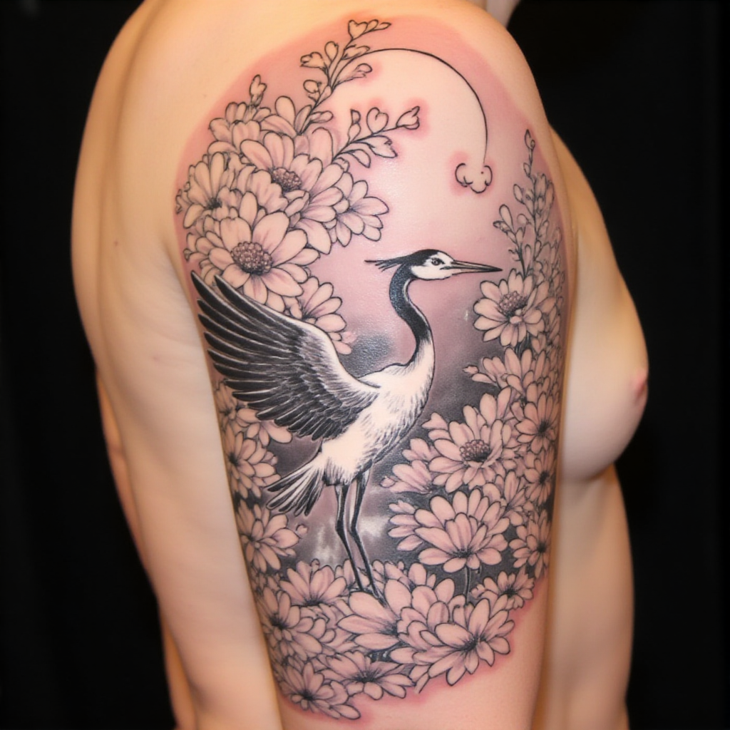 crane tattoo