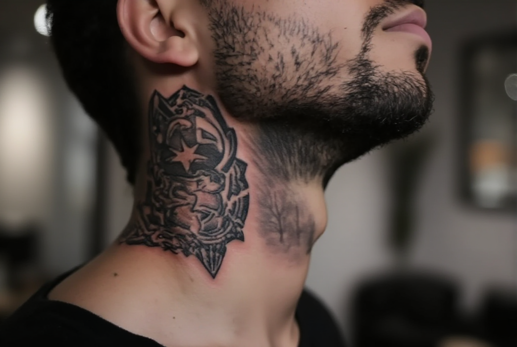 chin tattoo