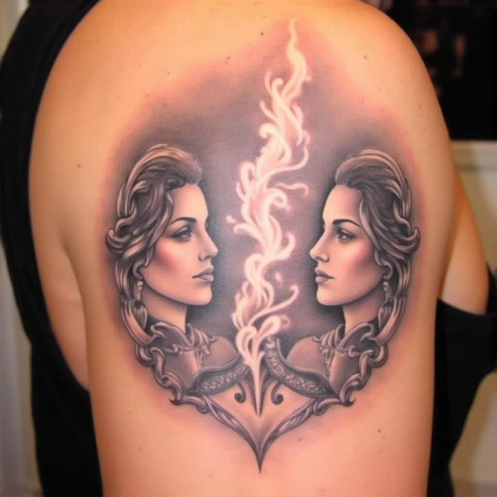 twin-flame tattoo