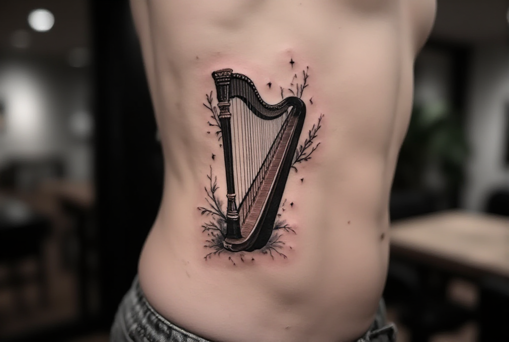 harp tattoo